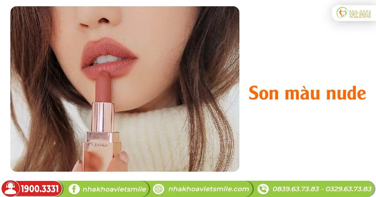 môi dày đánh son nude
